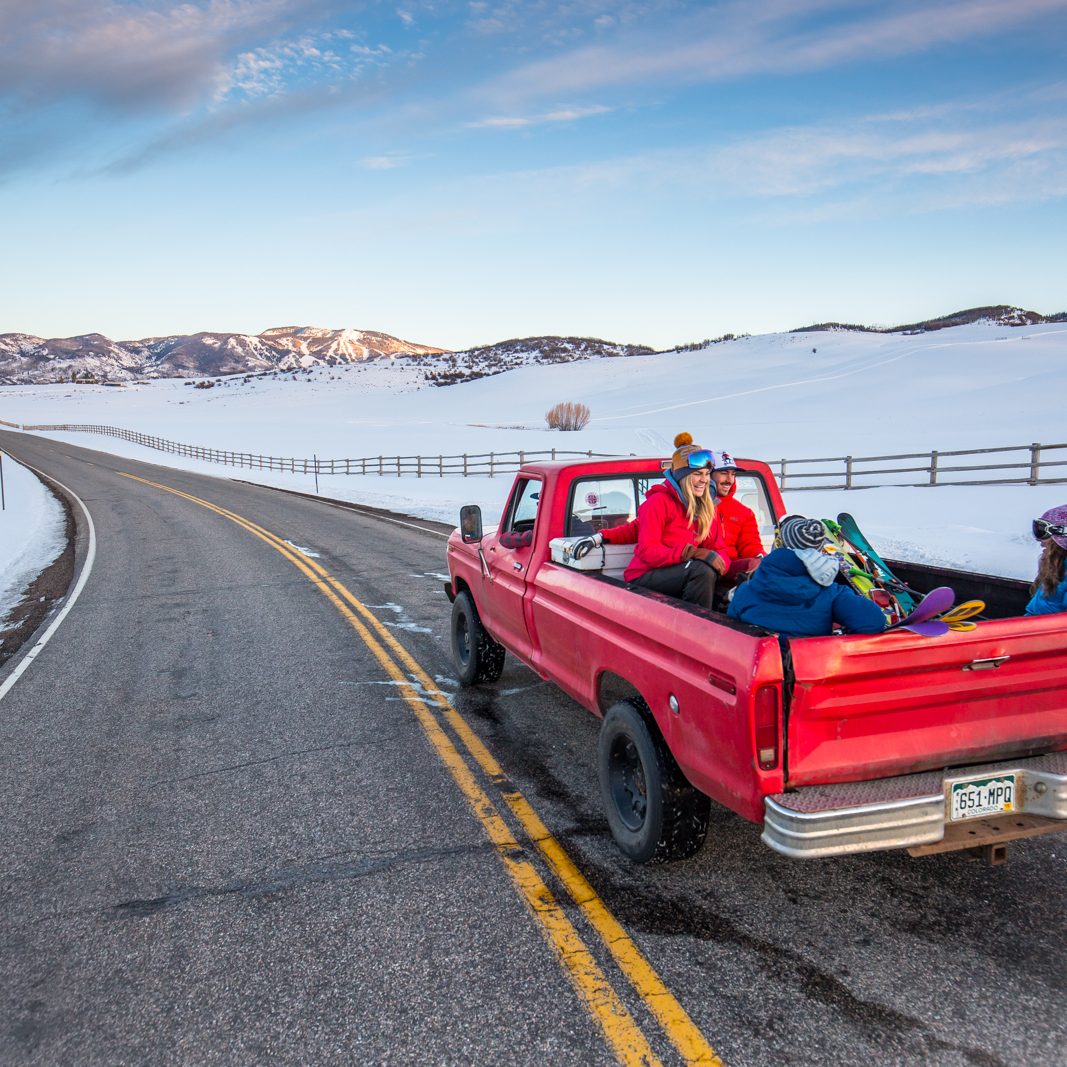 Red Truck Family Skiing Trip in Steamboat Colorado